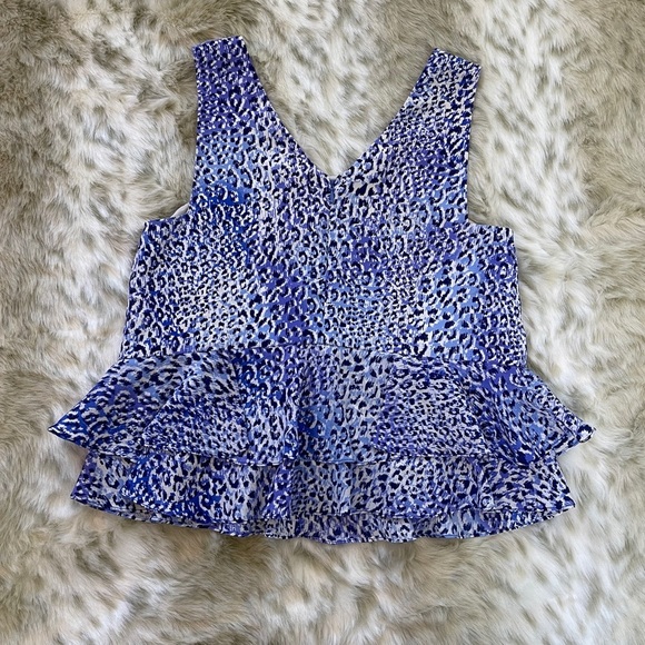 Rebecca Taylor Blue Peplum Tank Top - Picture 10 of 12